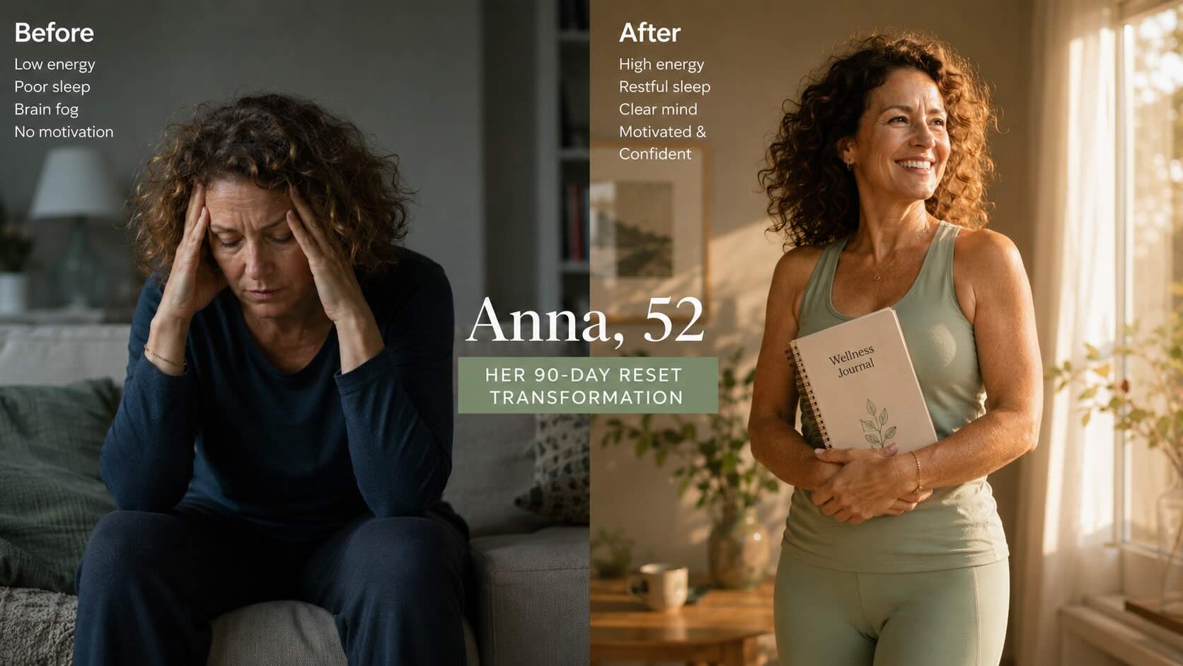 Before and after transformation — Anna